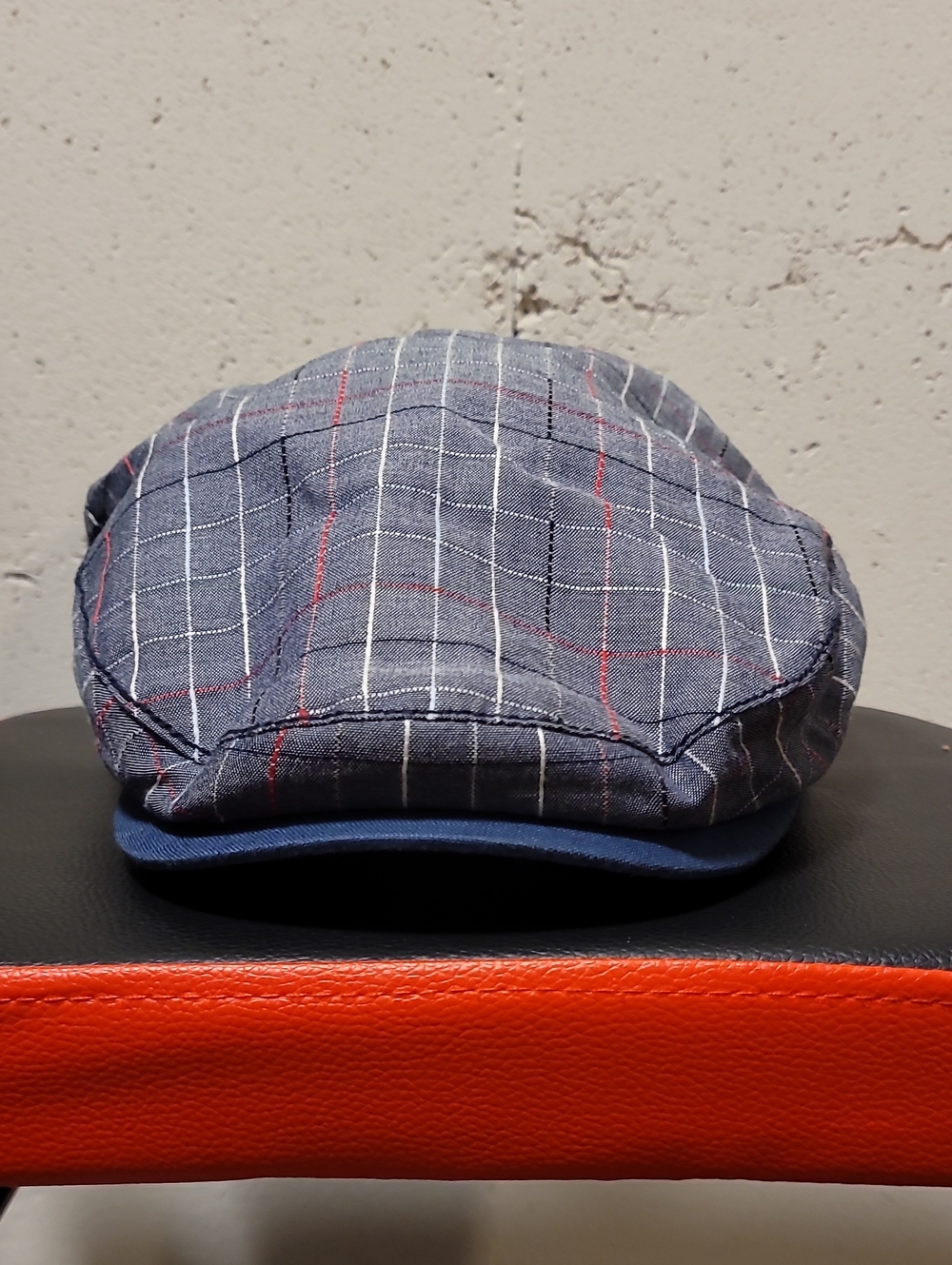Men's Blue Plaid Cotton Flat Cap - Unbranded
